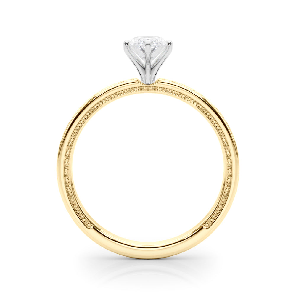 Majestic Solitaire Round Diamond Engagement Ring — 9K/18K Gold & Platinum