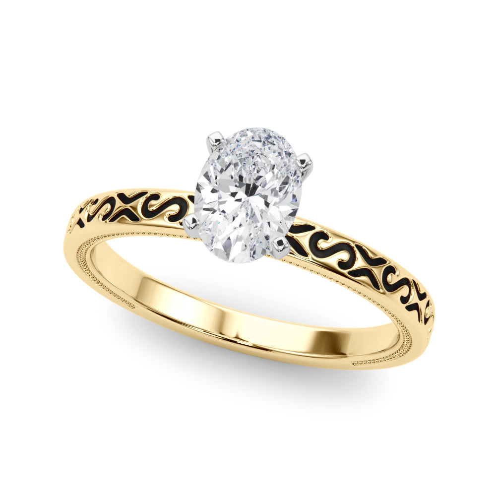 Majestic Solitaire Round Diamond Engagement Ring — 9K/18K Gold & Platinum