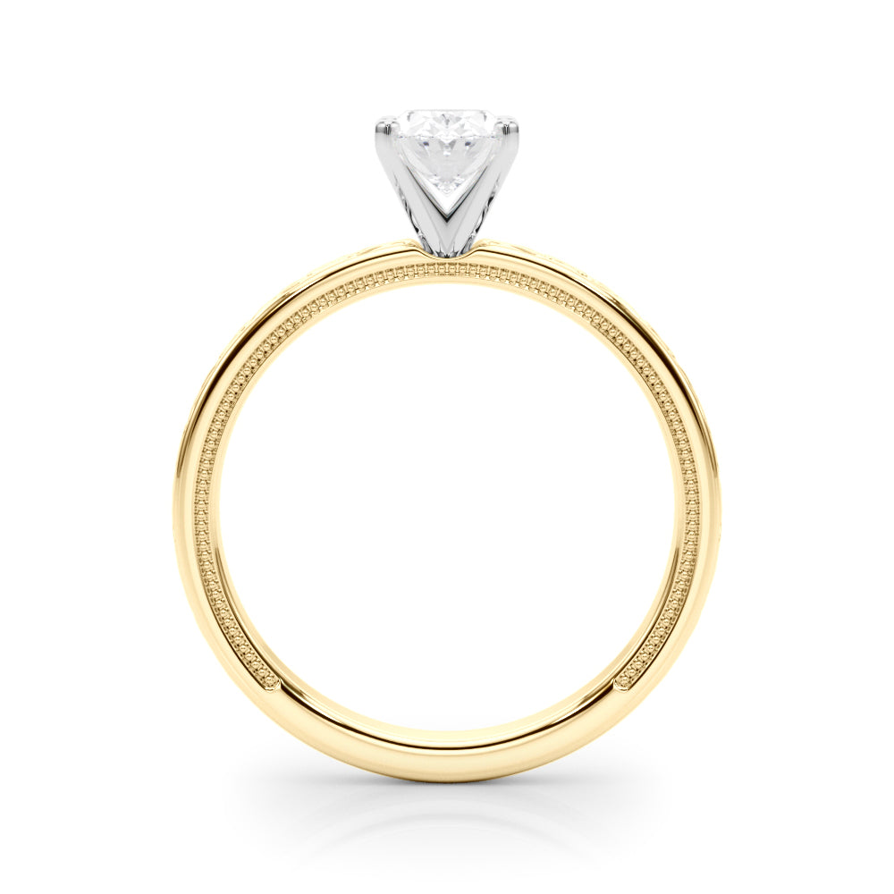 Majestic Solitaire Round Diamond Engagement Ring — 9K/18K Gold & Platinum