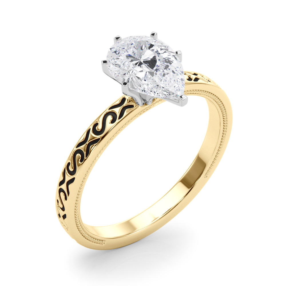 Majestic Solitaire Round Diamond Engagement Ring — 9K/18K Gold & Platinum