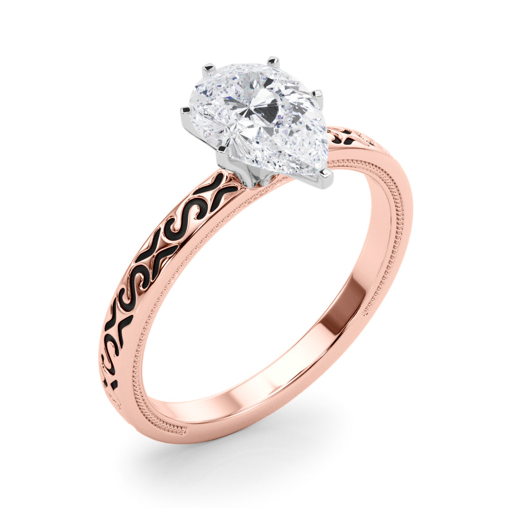 Majestic Solitaire Round Diamond Engagement Ring — 9K/18K Gold & Platinum