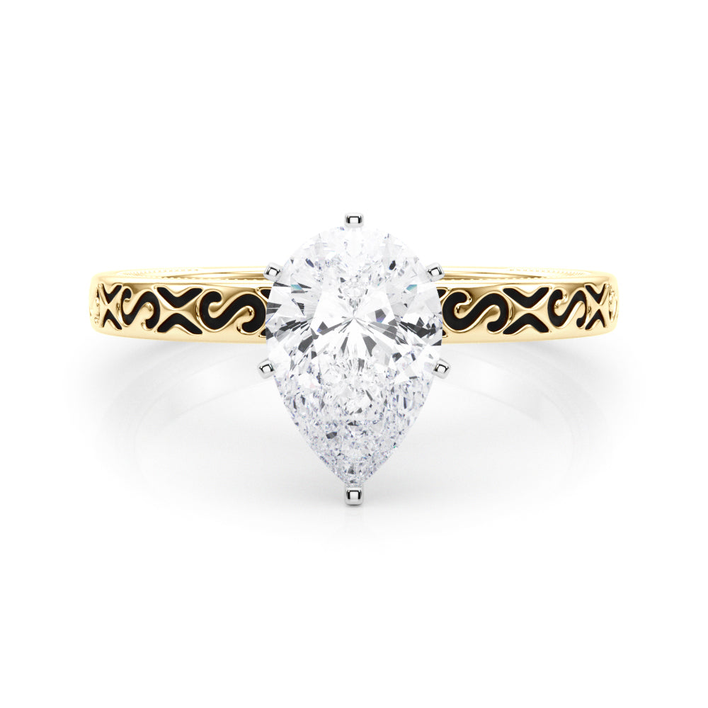 Majestic Solitaire Round Diamond Engagement Ring — 9K/18K Gold & Platinum