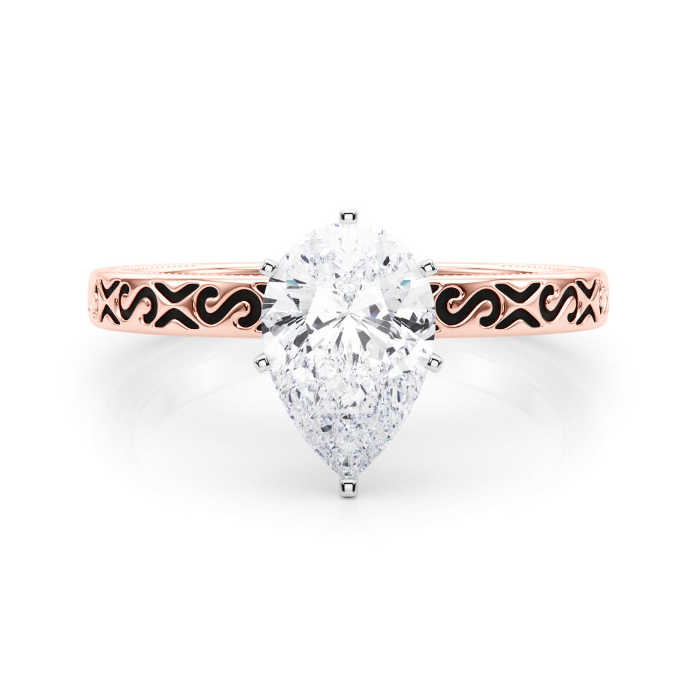 Majestic Solitaire Round Diamond Engagement Ring — 9K/18K Gold & Platinum