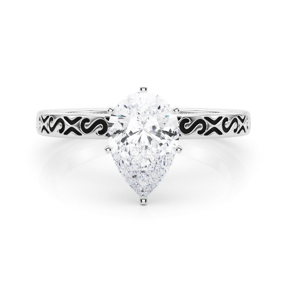 Majestic Solitaire Round Diamond Engagement Ring — 9K/18K Gold & Platinum