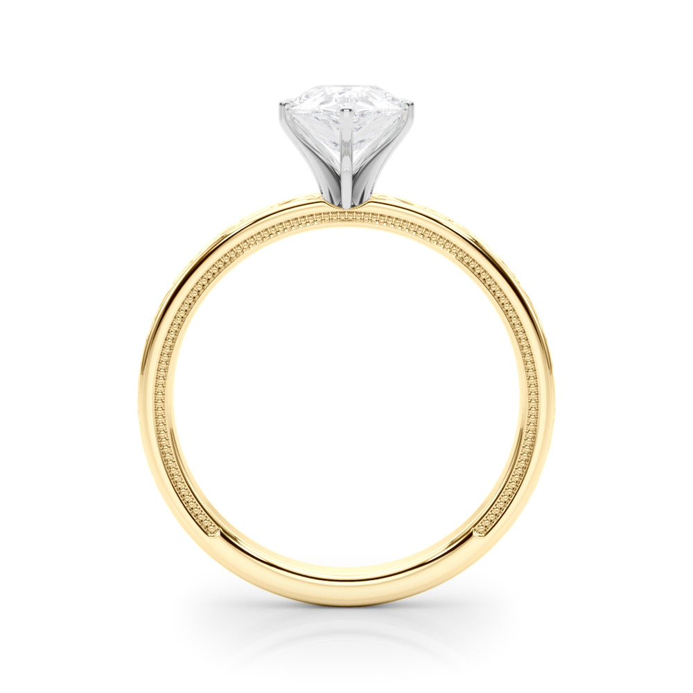 Majestic Solitaire Round Diamond Engagement Ring — 9K/18K Gold & Platinum