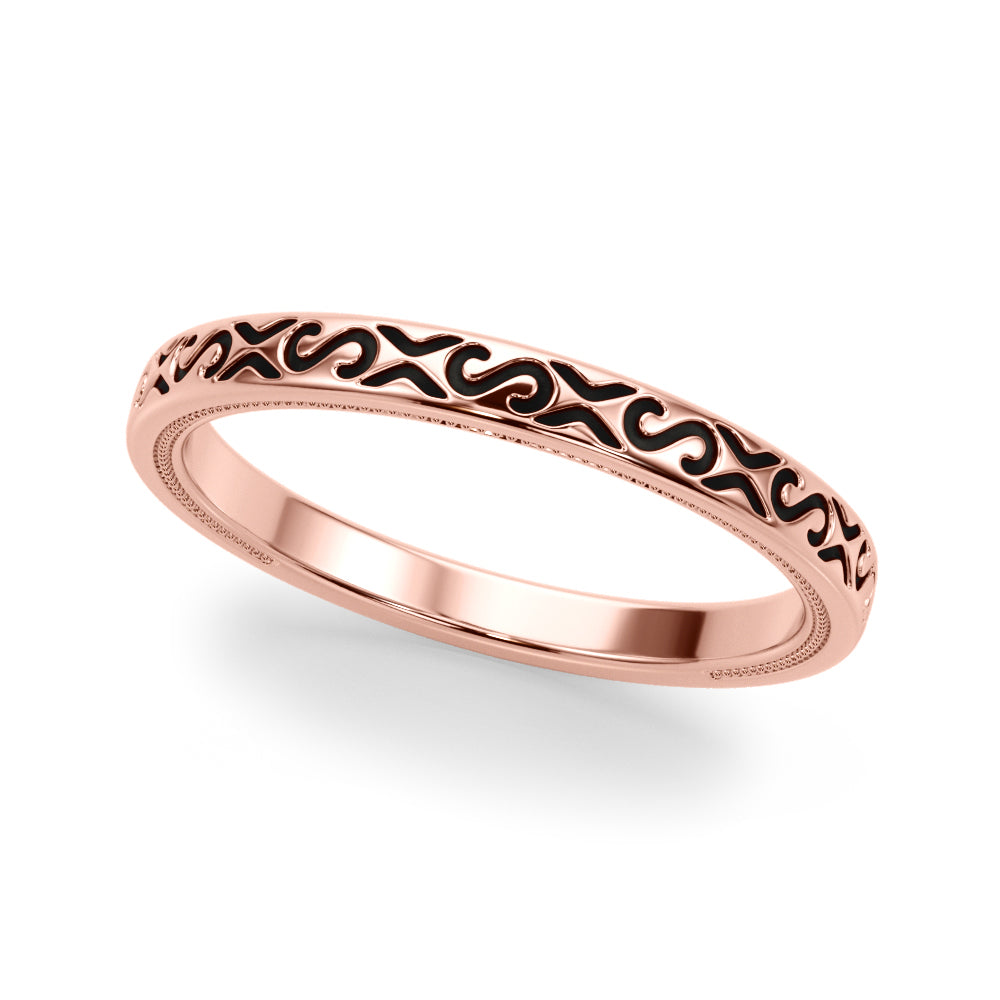Vintage Inspired Wedding Gold Band