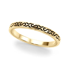Vintage Inspired Wedding Gold Band