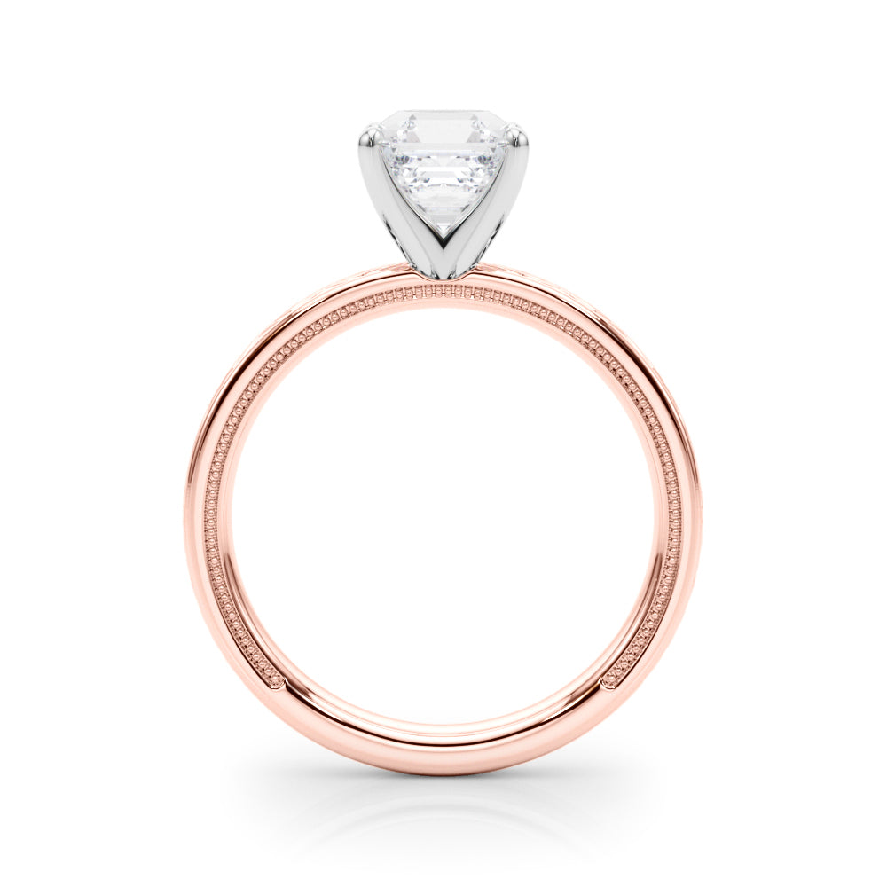 Sculpted Solitaire Round Diamond Engagement Ring — 9K/18K Gold & Platinum