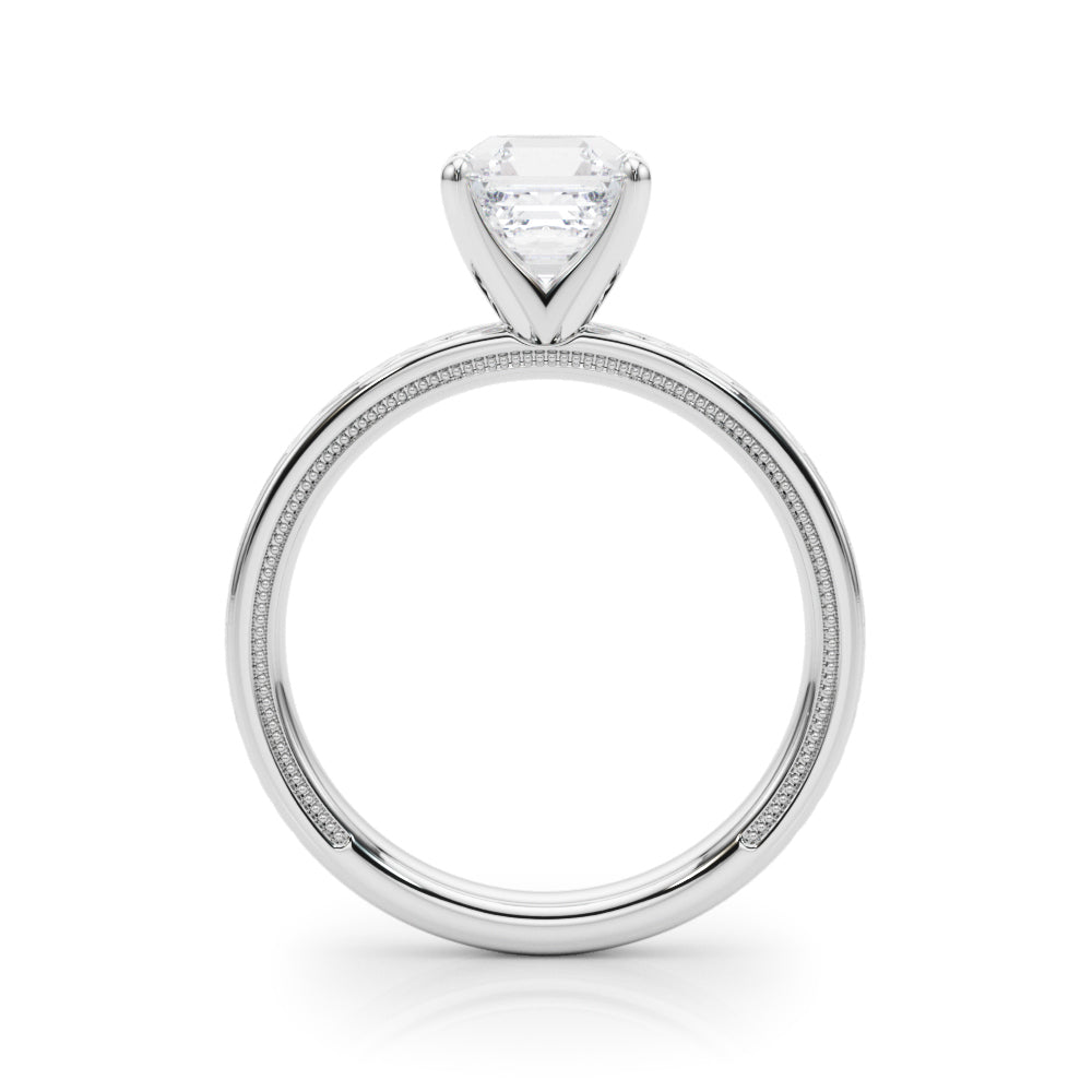 Sculpted Solitaire Round Diamond Engagement Ring — 9K/18K Gold & Platinum