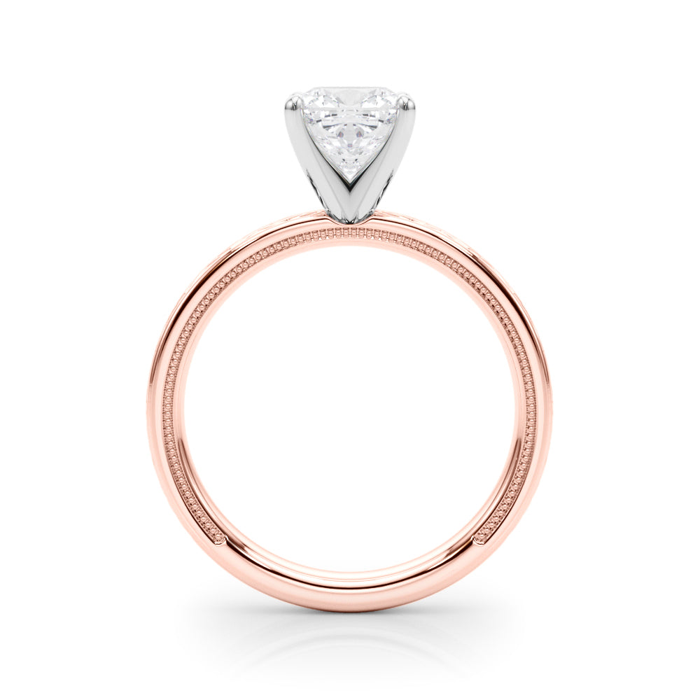 Sculpted Solitaire Round Diamond Engagement Ring — 9K/18K Gold & Platinum