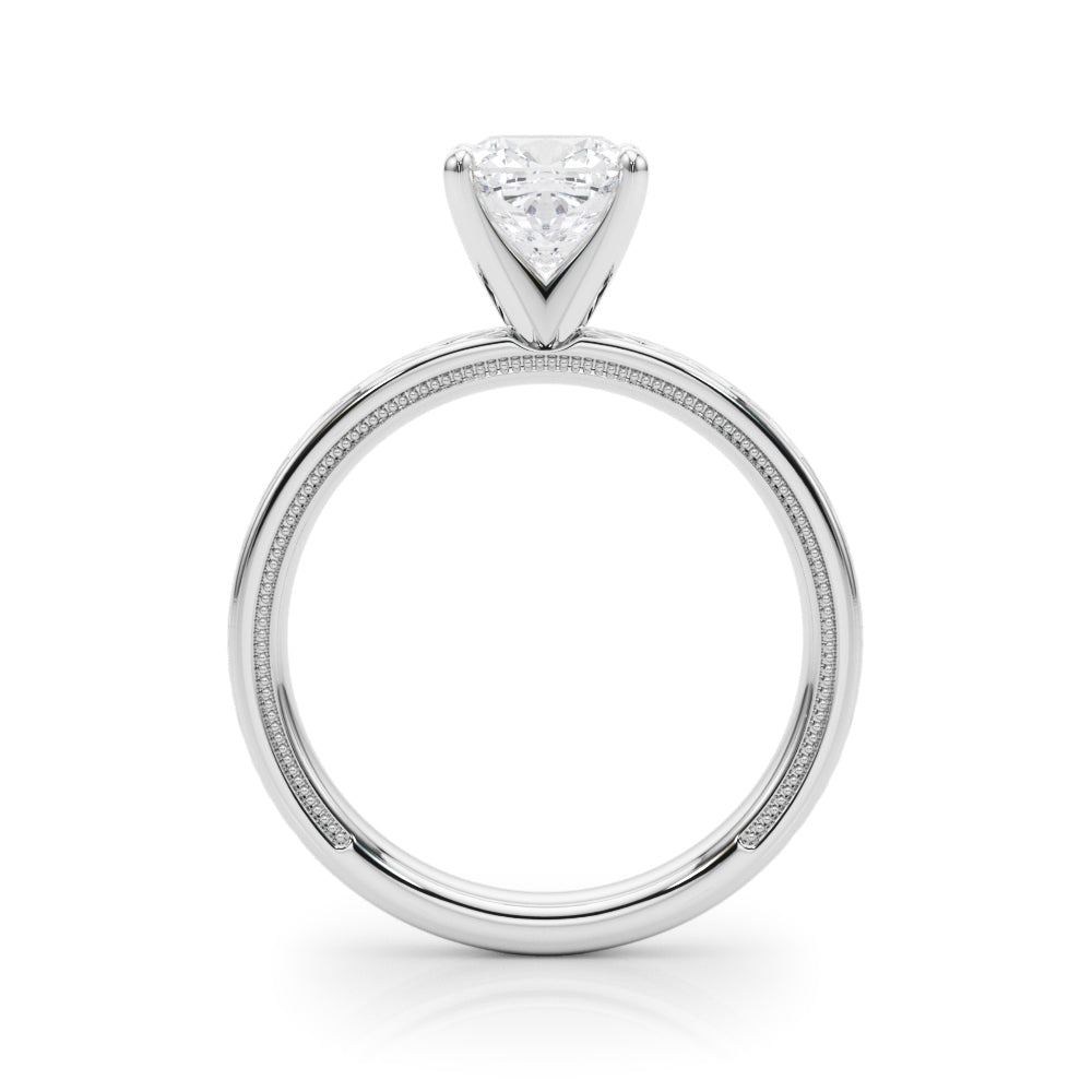 Sculpted Solitaire Round Diamond Engagement Ring — 9K/18K Gold & Platinum