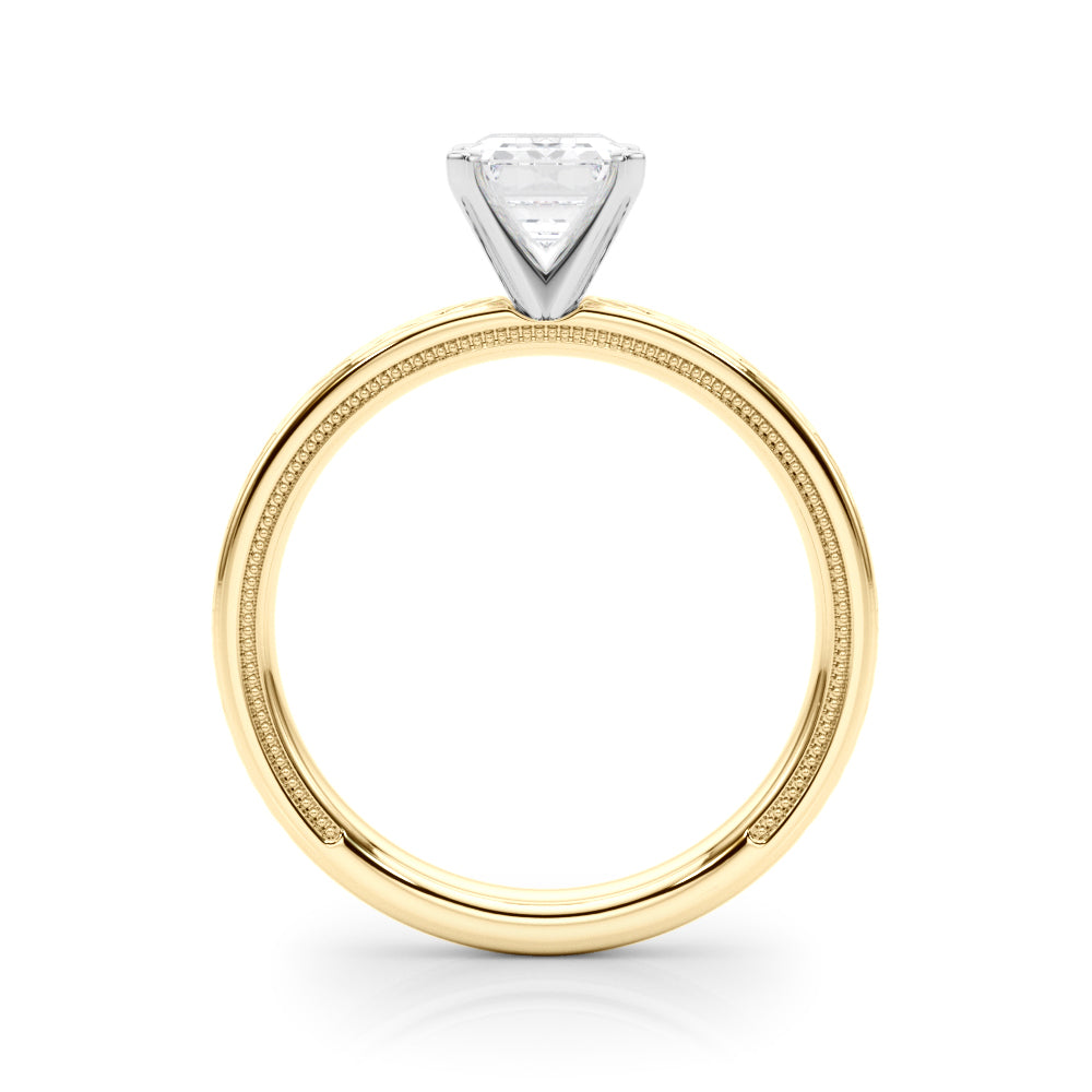 Sculpted Solitaire Round Diamond Engagement Ring — 9K/18K Gold & Platinum