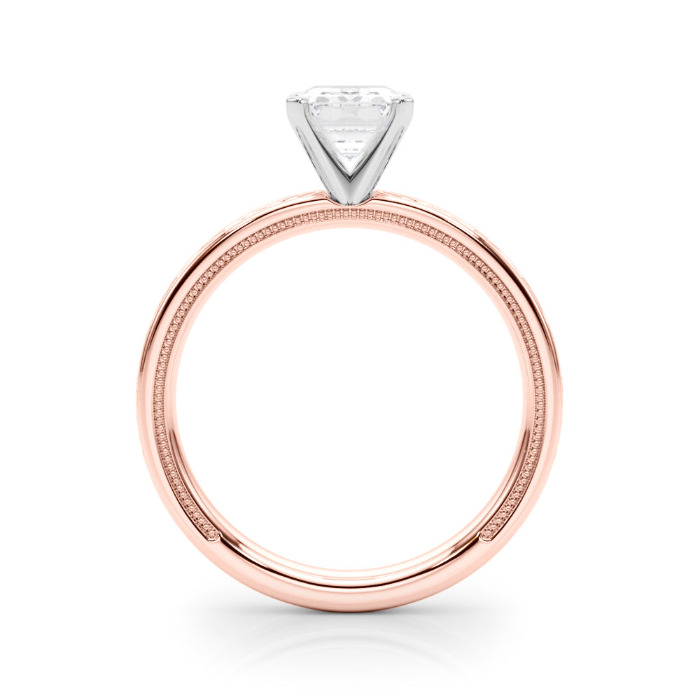 Sculpted Solitaire Round Diamond Engagement Ring — 9K/18K Gold & Platinum