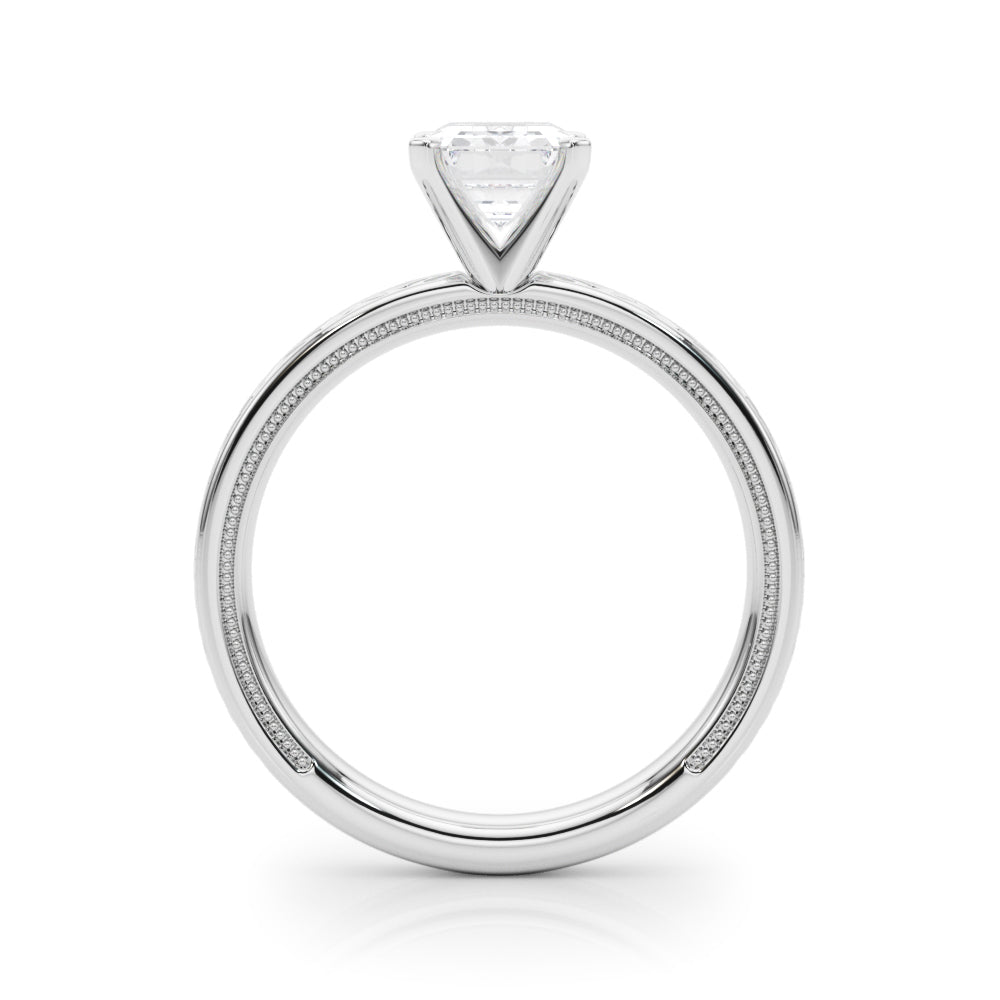 Sculpted Solitaire Round Diamond Engagement Ring — 9K/18K Gold & Platinum