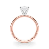 Sculpted Solitaire Round Diamond Engagement Ring — 9K/18K Gold & Platinum