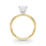 Sculpted Solitaire Round Diamond Engagement Ring — 9K/18K Gold & Platinum