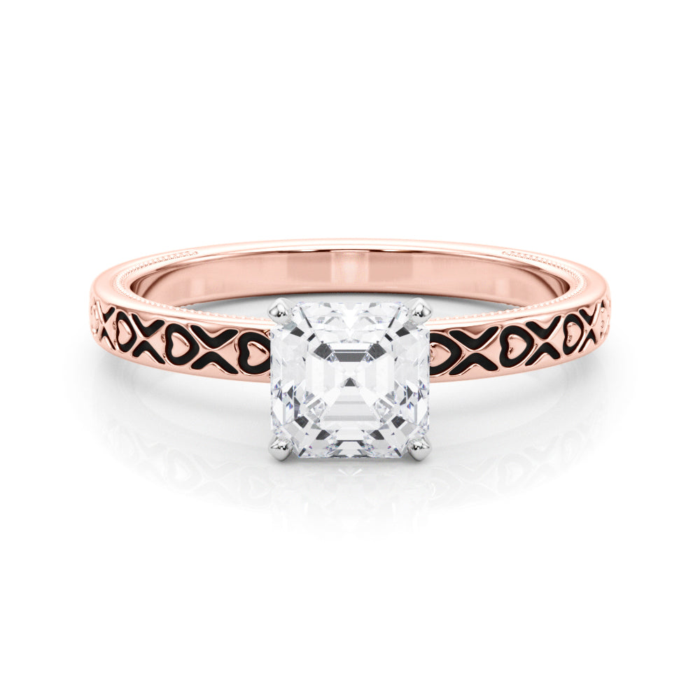 Couture Solitaire Round Diamond Engagement Ring — 9K/18K Gold & Platinum
