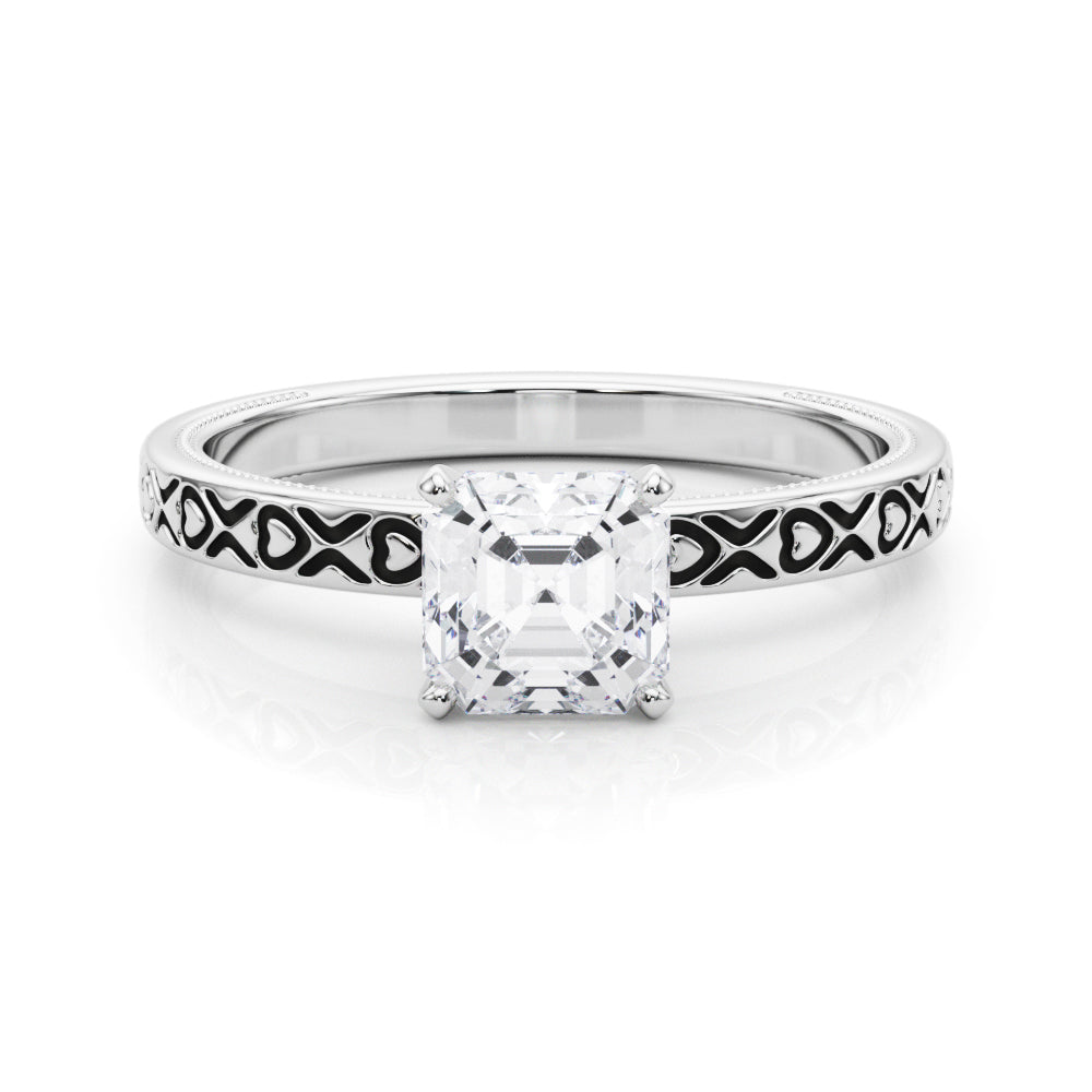Couture Solitaire Round Diamond Engagement Ring — 9K/18K Gold & Platinum