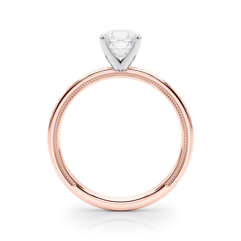 Couture Solitaire Round Diamond Engagement Ring — 9K/18K Gold & Platinum