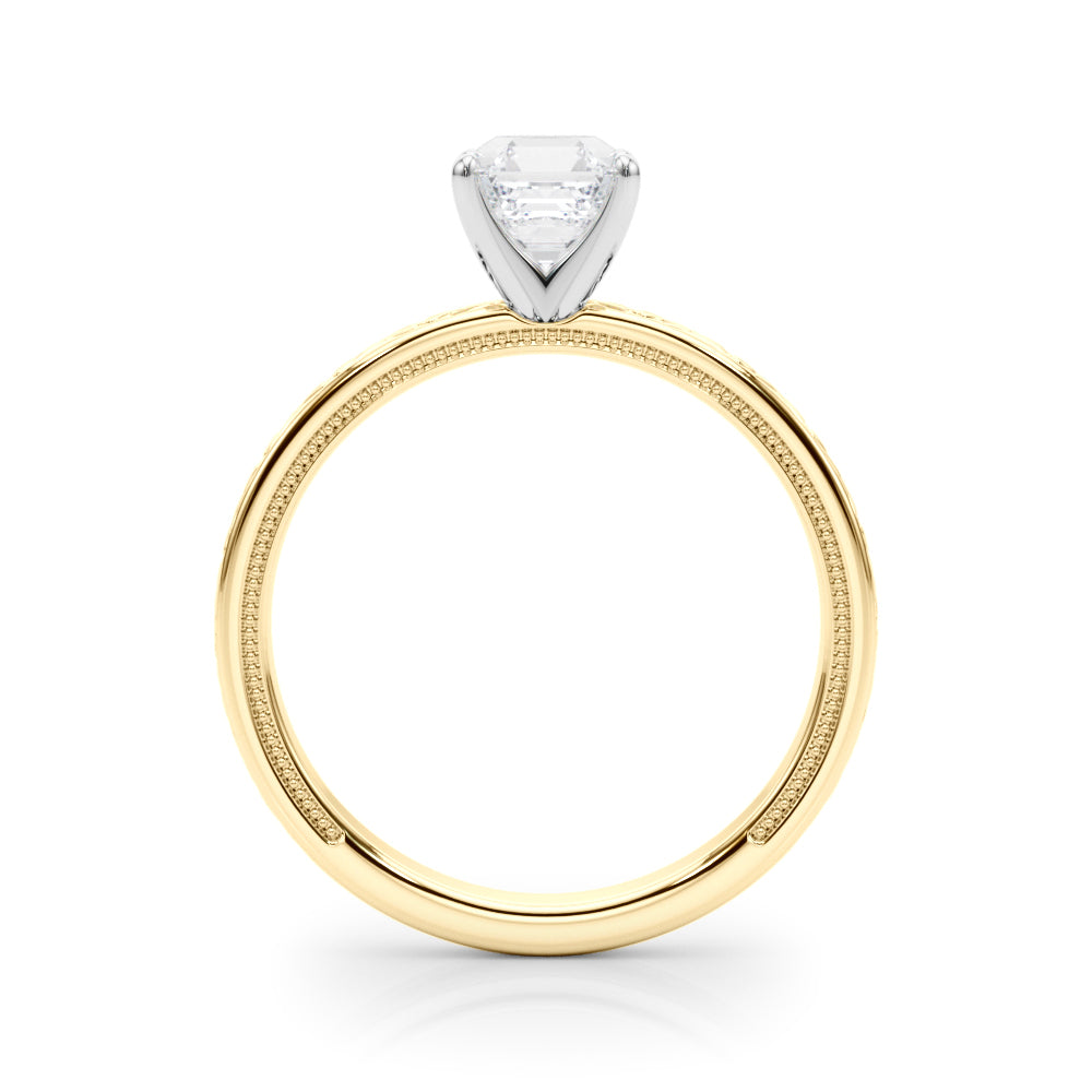 Couture Solitaire Round Diamond Engagement Ring — 9K/18K Gold & Platinum