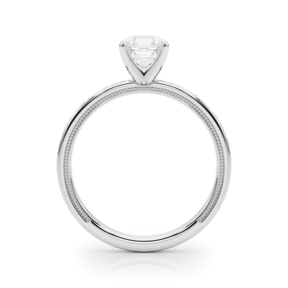 Couture Solitaire Round Diamond Engagement Ring — 9K/18K Gold & Platinum