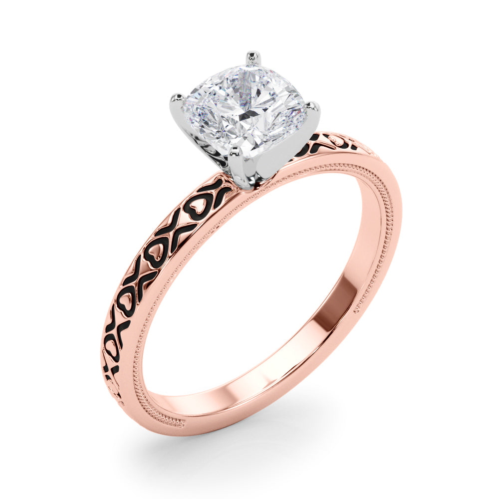 Couture Solitaire Round Diamond Engagement Ring — 9K/18K Gold & Platinum