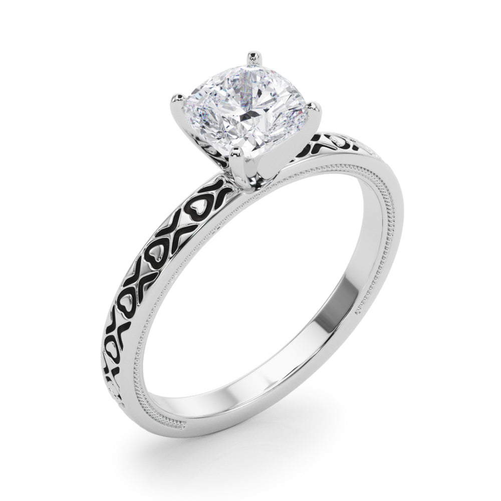 Couture Solitaire Round Diamond Engagement Ring — 9K/18K Gold & Platinum