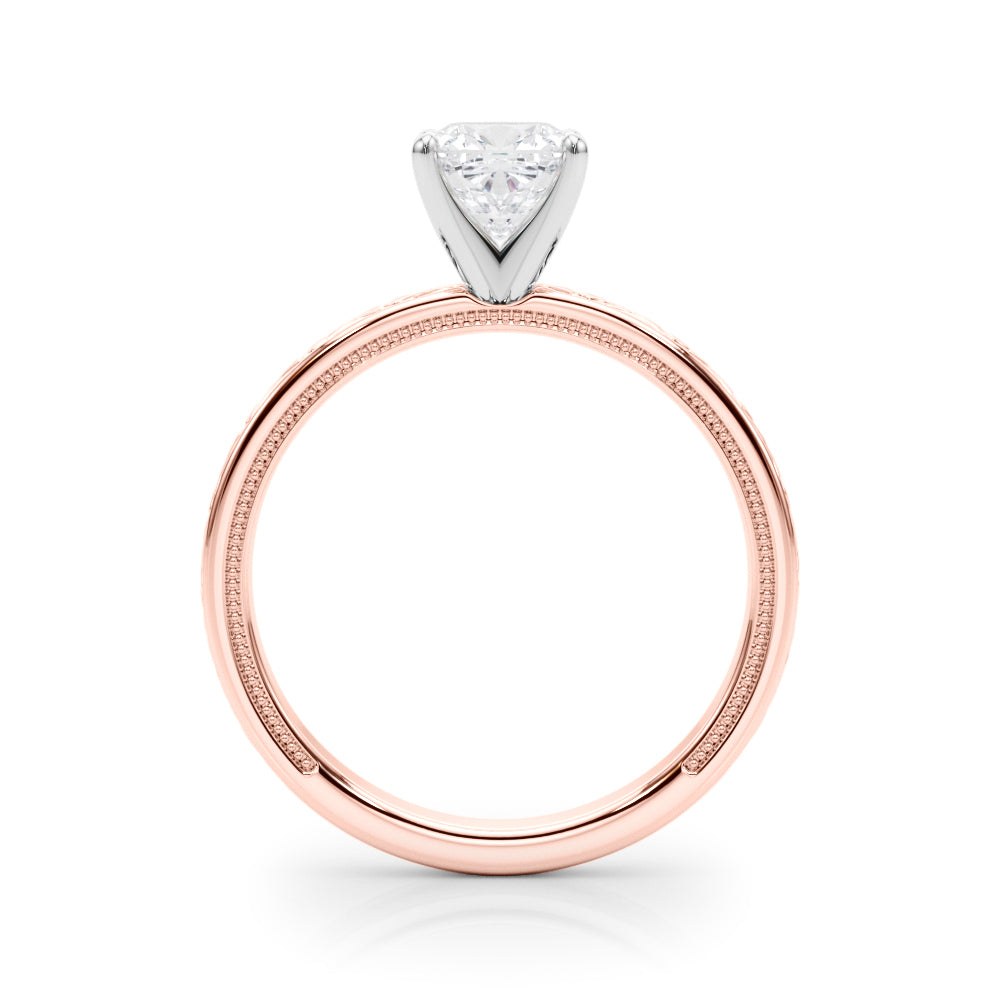 Couture Solitaire Round Diamond Engagement Ring — 9K/18K Gold & Platinum