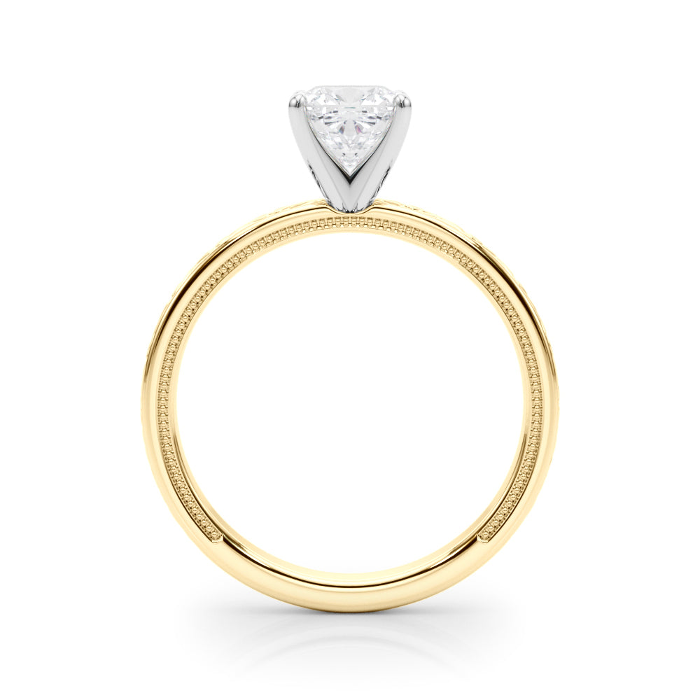 Couture Solitaire Round Diamond Engagement Ring — 9K/18K Gold & Platinum