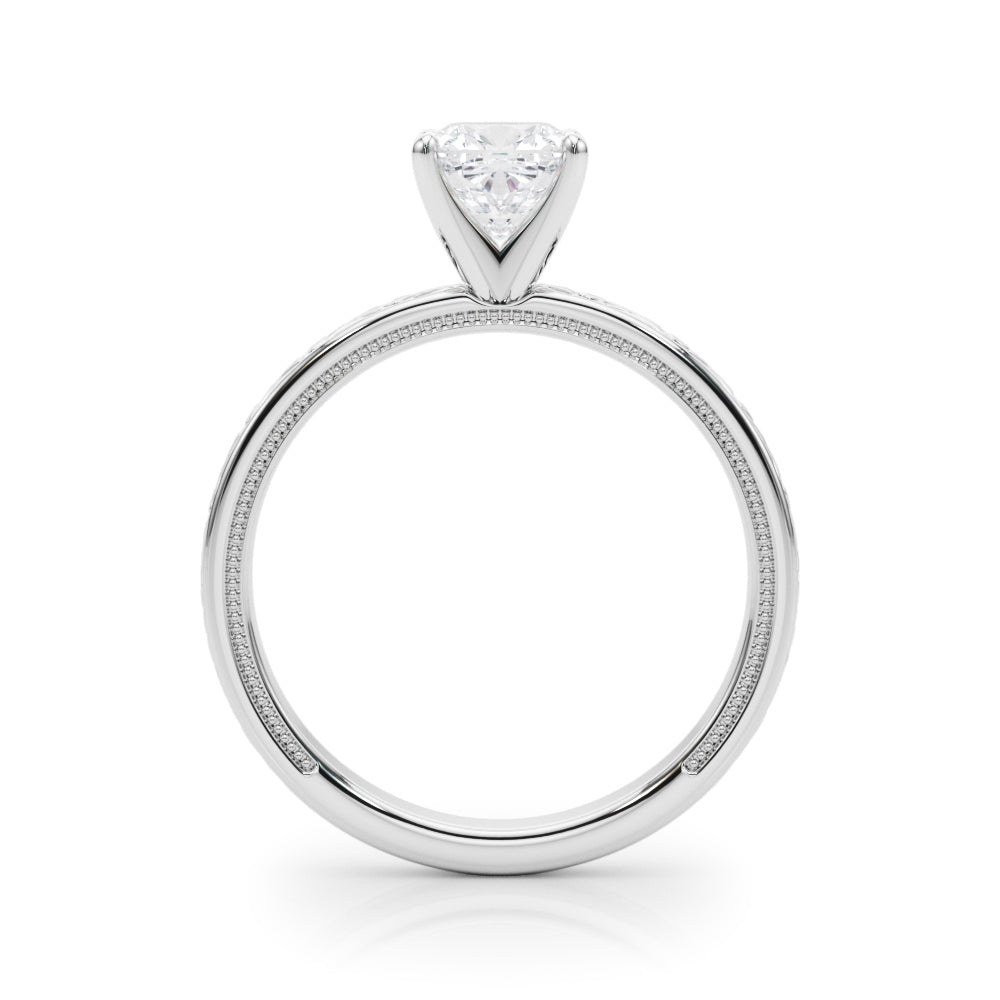 Couture Solitaire Round Diamond Engagement Ring — 9K/18K Gold & Platinum
