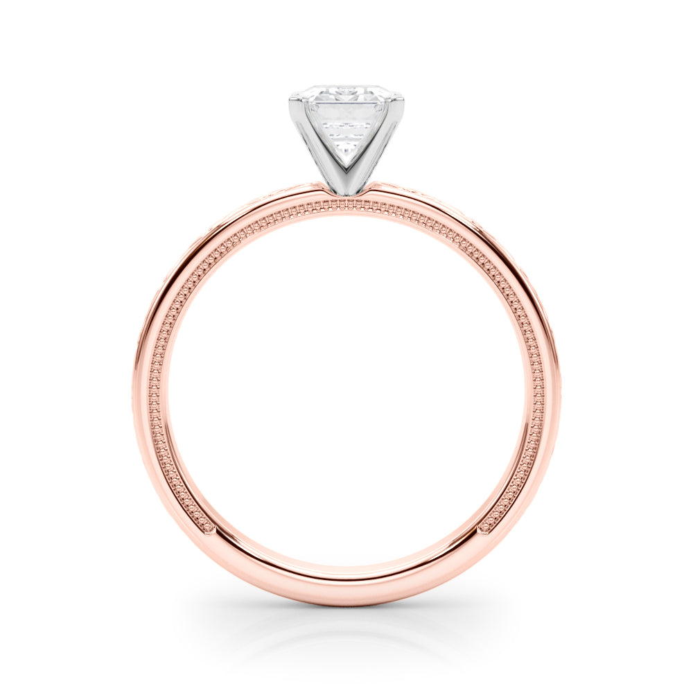 Couture Solitaire Round Diamond Engagement Ring — 9K/18K Gold & Platinum