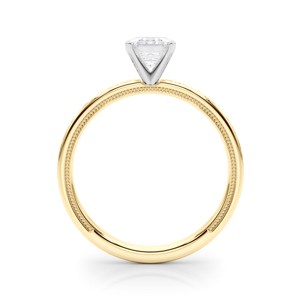Couture Solitaire Round Diamond Engagement Ring — 9K/18K Gold & Platinum
