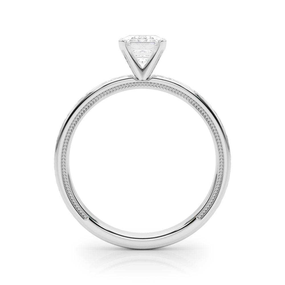 Couture Solitaire Round Diamond Engagement Ring — 9K/18K Gold & Platinum