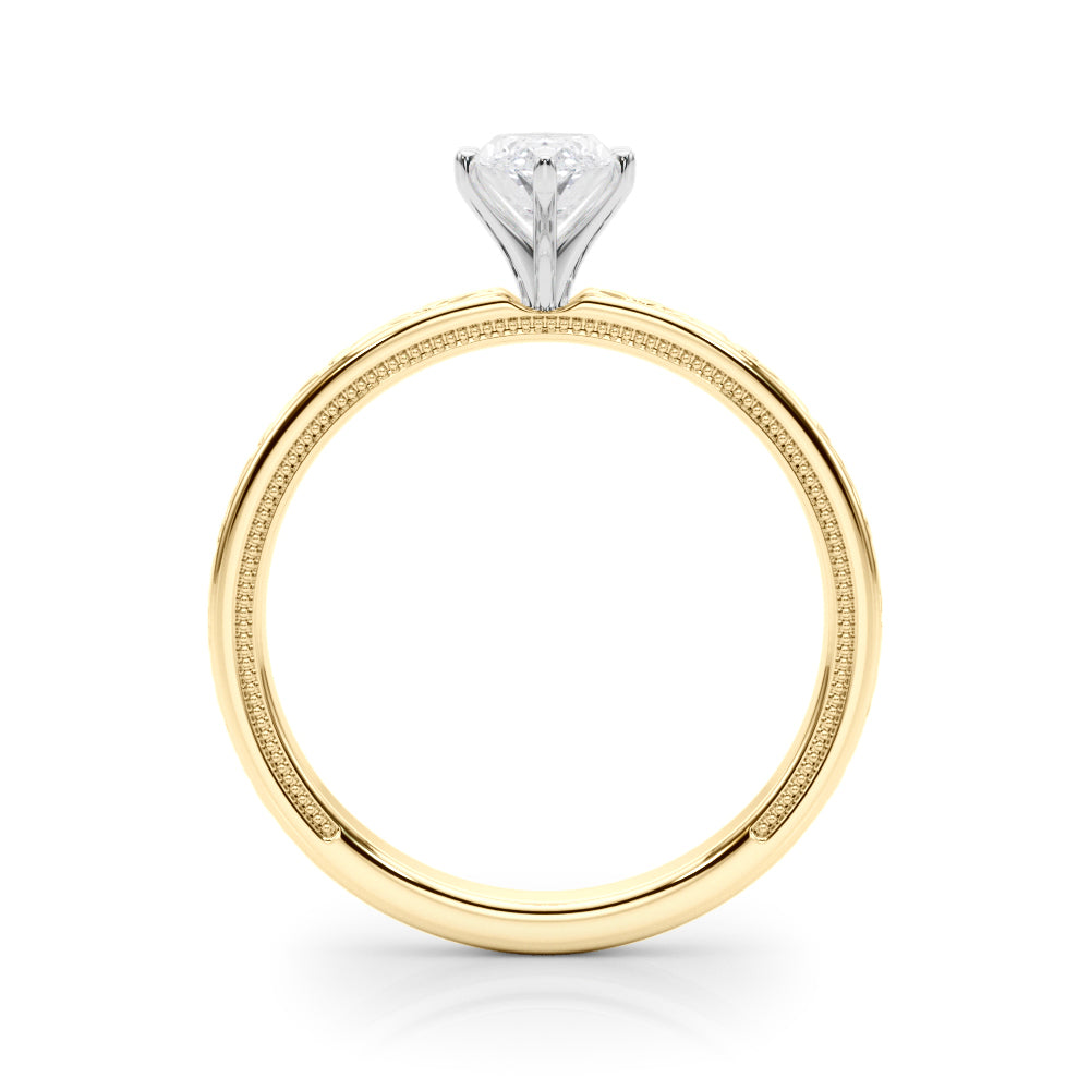 Couture Solitaire Round Diamond Engagement Ring — 9K/18K Gold & Platinum