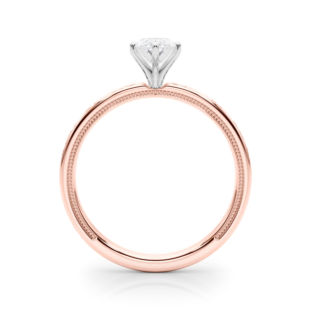 Couture Solitaire Round Diamond Engagement Ring — 9K/18K Gold & Platinum
