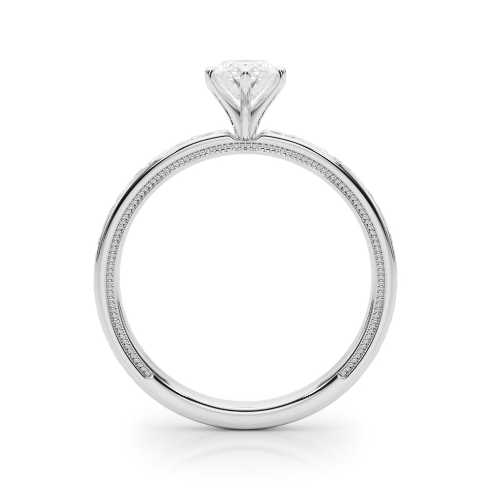 Couture Solitaire Round Diamond Engagement Ring — 9K/18K Gold & Platinum