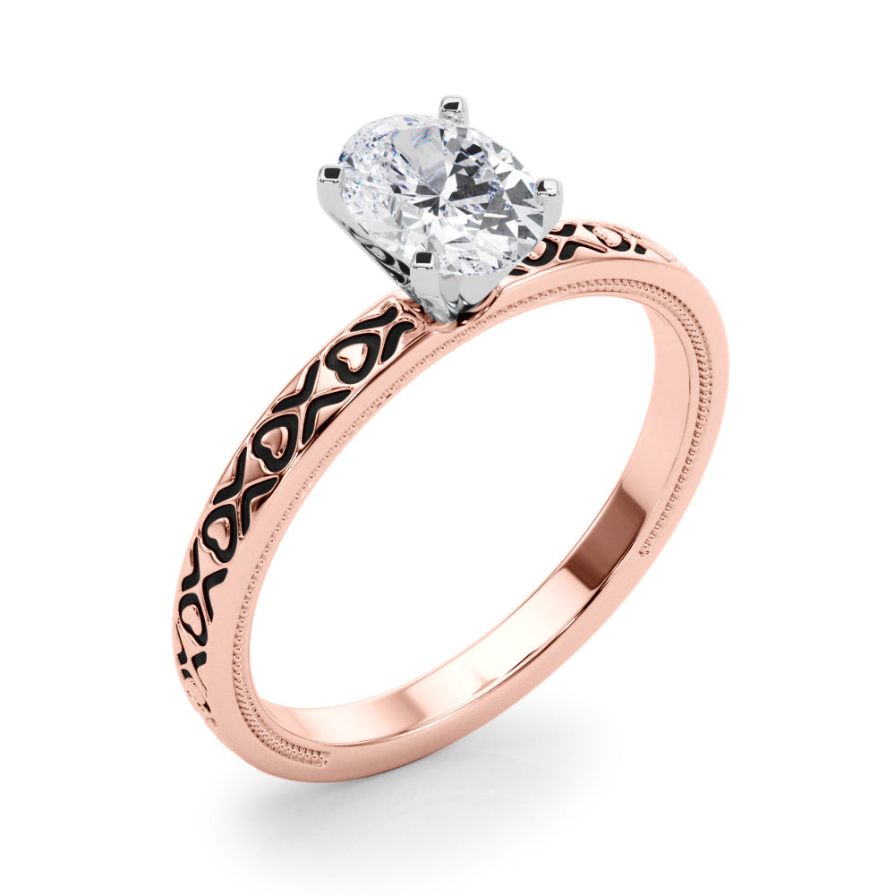 Couture Solitaire Round Diamond Engagement Ring — 9K/18K Gold & Platinum