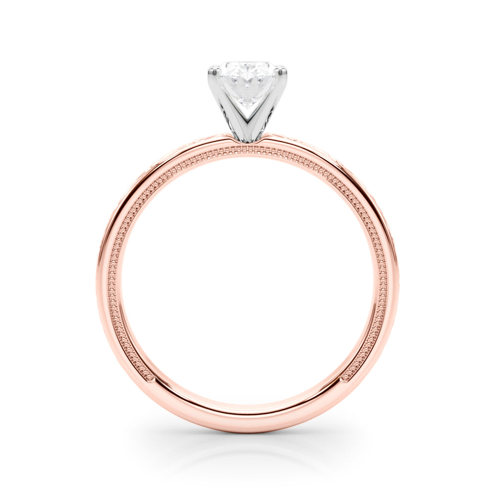 Couture Solitaire Round Diamond Engagement Ring — 9K/18K Gold & Platinum