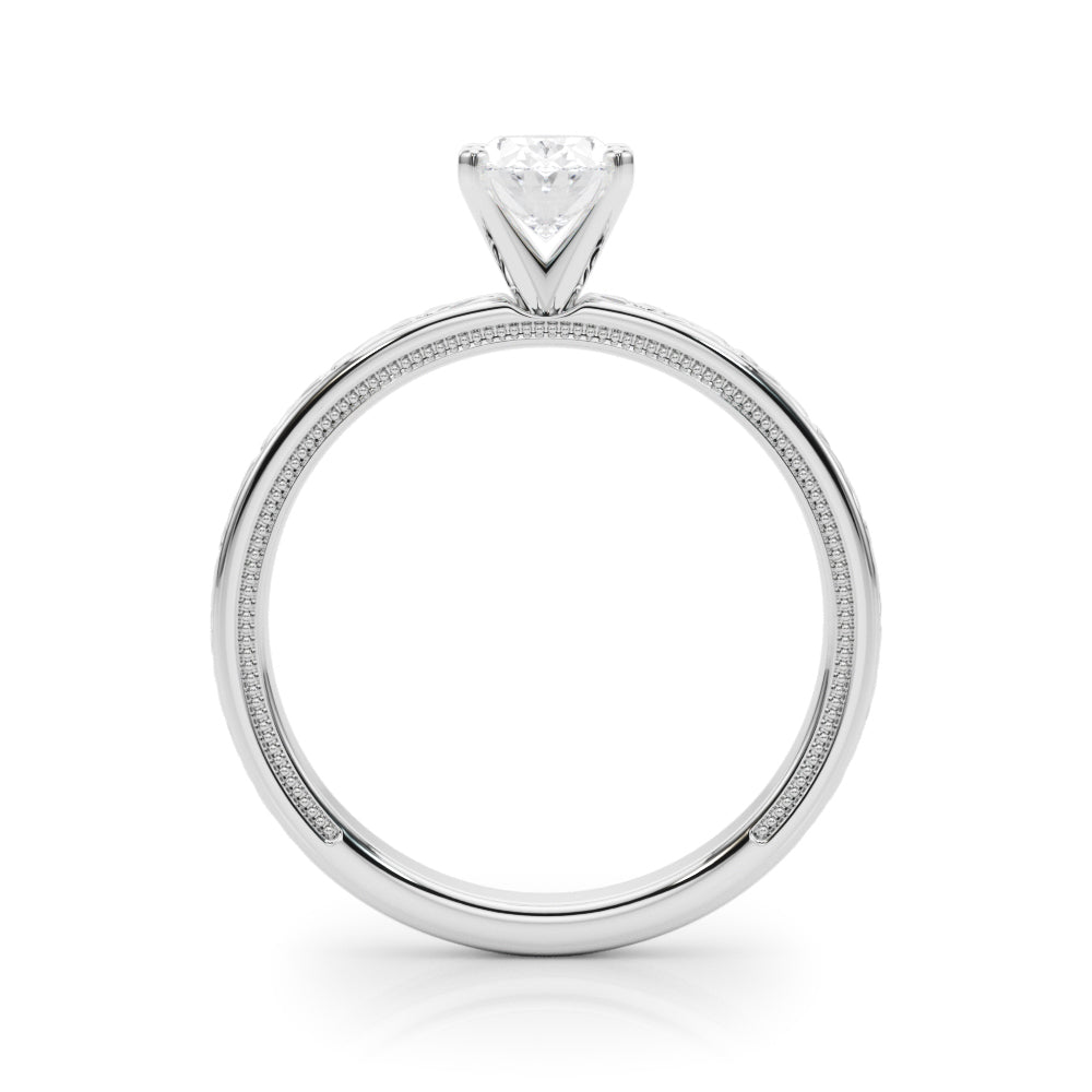 Couture Solitaire Round Diamond Engagement Ring — 9K/18K Gold & Platinum