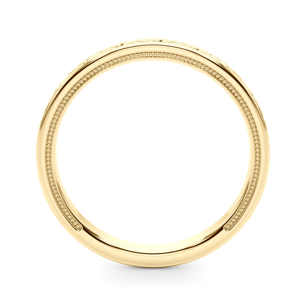 Vintage Inspired Wedding Gold Band