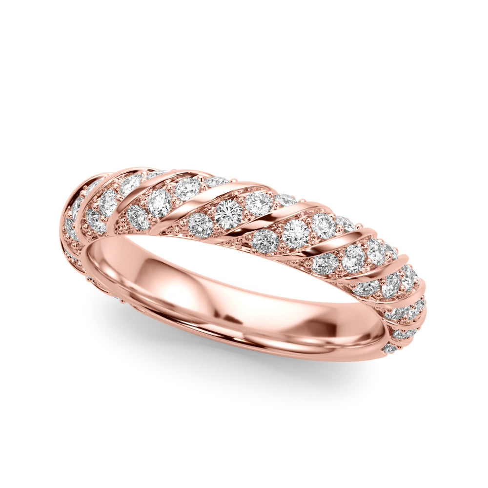 Swirling Pavã© Half Eternity Ring in Gold & Platinum