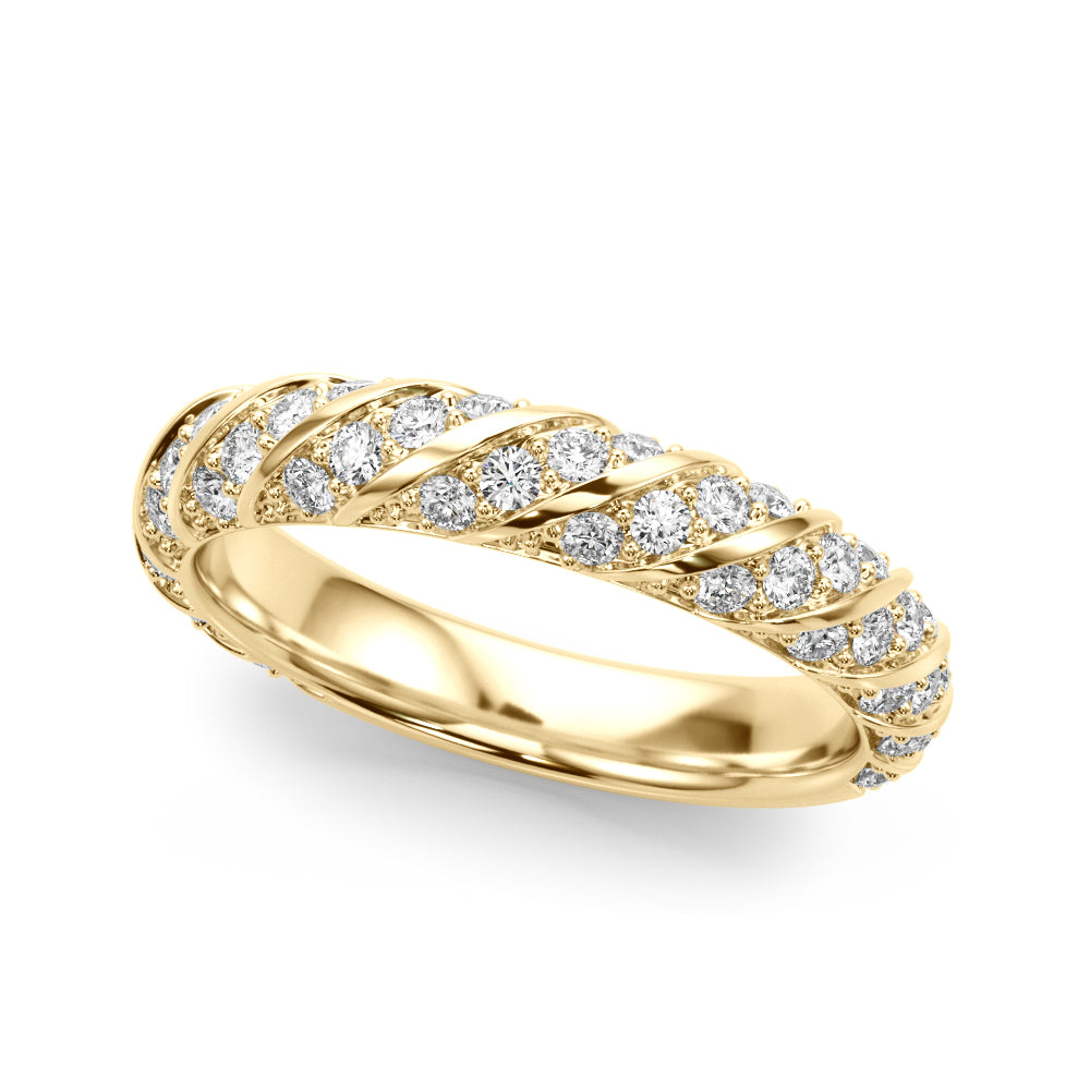 Swirling Pavã© Half Eternity Ring in Gold & Platinum