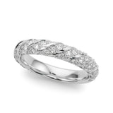 Swirling Pavã© Half Eternity Ring in Gold & Platinum