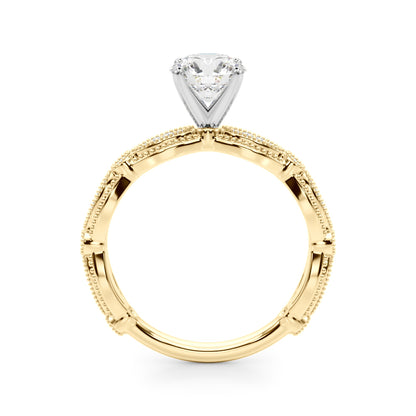 Round Lab Grown Diamond Vintage Inspired Engagement Ring for Her