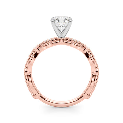 Round Lab Grown Diamond Vintage Inspired Engagement Ring for Her