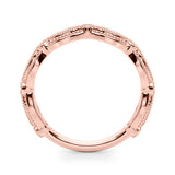 Vintage-Inspired Milgrain Half Eternity Ring in Gold & Platinum