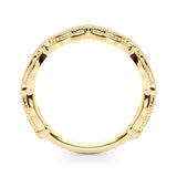 Vintage-Inspired Milgrain Half Eternity Ring in Gold & Platinum