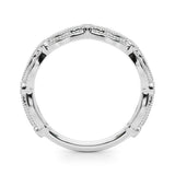 Vintage-Inspired Milgrain Half Eternity Ring in Gold & Platinum