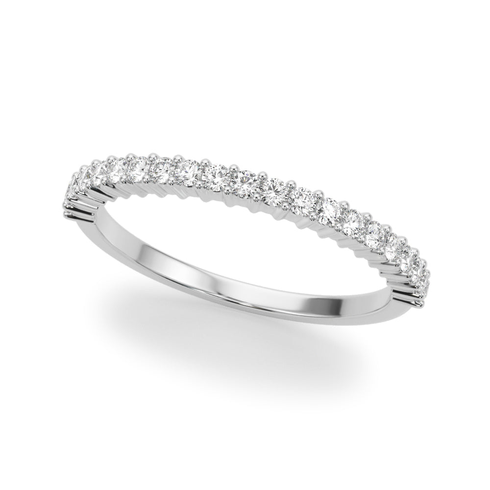 Shared Prong Half Eternity Ring in Gold & Platinum