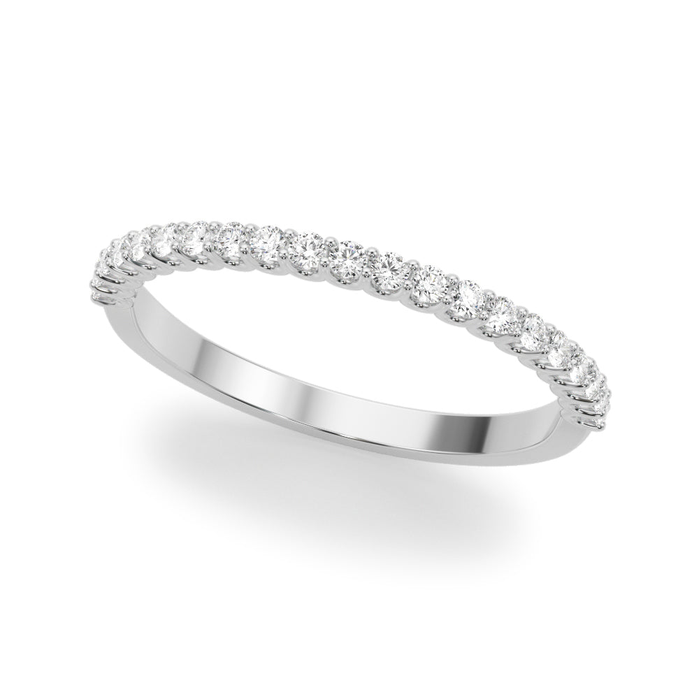 U-Prong Straight Half Eternity Ring in Gold & Platinum